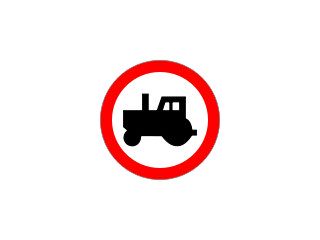 B-6: zakaz wjazdu ciągników rolniczych