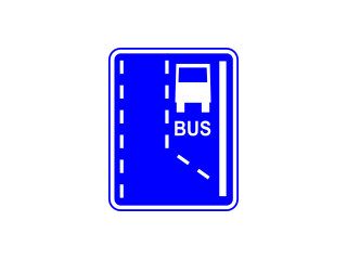 D-11: początek pasa ruchu dla autobusów