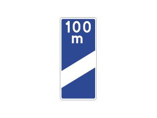 F-14c: tablica wskaźnikowa na autostradzie umieszczana w odległości 100 m przed pasem wyłączania